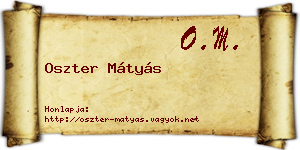 Oszter Mátyás névjegykártya